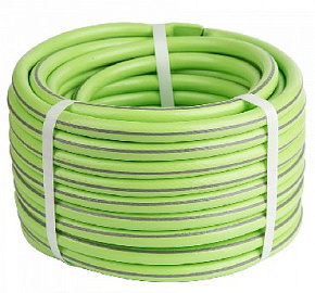 ГИДРОАГРЕГАТ Шланг поливочный Д=3/4" (25м) арм., 3-х слойный салатовый с серой полосой Шланг