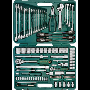 JONNESWAY S04H624101SA (S04H624101SA18) Набор инструмента универсальный 1/4", 1/2"DR, 101 предмет Набор инструмента