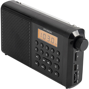 HYUNDAI Радиоприемник портативный H-PSR115 черный USB microSD