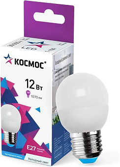КОСМОС LkeLED12wGL45E2765 белый Лампа светодиодная