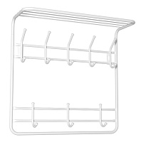 ЗМИ 2х ярусная с полкой 60 Белая ВСП 8 Вешалка настенная