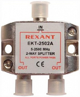 REXANT (05-6201) Делитель сигнала на 2 ТВ с проходом питания (10) Делитель сигнала
