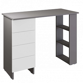 МЕБЕЛЬ-КОМПЛЕКС ЛАЙТ Стол письменный 4Я Серый шифер/Белый Модульная мебель