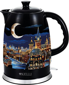 KELLI KL-1451 черн.рис.ночного города Чайник