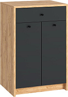 МЕБЕЛЬ-КОМПЛЕКС ЛАЙТ Комод 1Я Дуб золотой Крафт/Антрацит (1 кор.) Модульная мебель