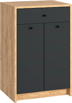 МЕБЕЛЬ-КОМПЛЕКС ЛАЙТ Комод 1Я Дуб золотой Крафт/Антрацит (1 кор.) Модульная мебель