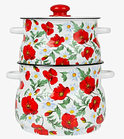 СИБИРСКИЕ ТОВАРЫ N10B53 Маки сибирские №10 эмал (2 предмета) Набор посуды