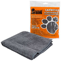 РЫЖИЙ КОТ M-02 салфетка из микрофибры 30*30см графит (310283) хоз. Принадлежности