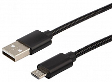 REXANT (18-4241) Кабель USB-micro USB/metall/black/1m/REXANT Дата-кабель