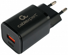Cablexpert (21078) MP3A-PC-43, QC3.0/PD, 2 порта: USB и Type-C, черный, пакет Универсальный адаптер питания