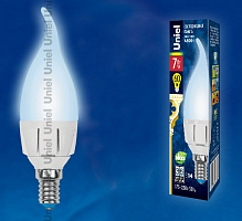 UNIEL (UL-00002415) LED-CW37 7W/NW/E14 свеча на ветру Белый свет Лампа светодиодная