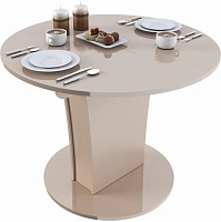 BONMEBEL Bergamo Стол-трансформер-6 (круглый) эмаль бежевый глянец (2 пак.) Стол-трансформер