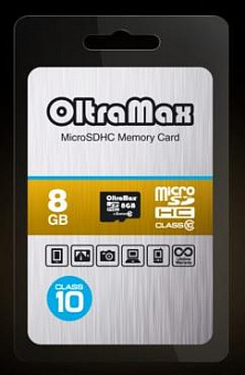 OLTRAMAX MicroSDHC 8GB Class10 [OM008GCSDHC10-W/A-AD] Карта памяти