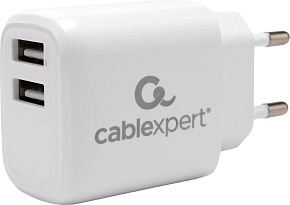 CABLEXPERT (22213) ЗУ10.5Вт, 2.1А, 2хUSB, белый, пакет СЗУ