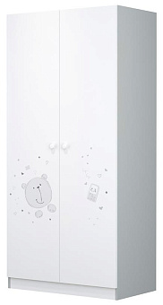 POLINI Шкаф двухсекционный Polini kids French 1230, Teddy, белый-серый (2кор) Шкаф