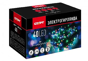 СТАРТ (14811) НГ 40LED 220V 1 реж 4м нить Гирлянда