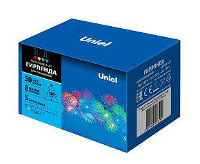 UNIEL (UL-00007193) ULD-S0500-050/DTA MULTI IP20 PINE CONES Гирлянда светодиодная Шишки, 5м. 50 светодиодов. Разноцветный свет Гирлянда