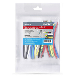 SMARTBUY (SBE-HST-2) термоусаживаемая трубка 2/1 набор (набор 7 цветов по 3 шт, 10 см) термоусадочная трубка