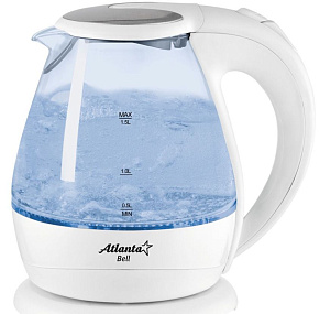 ATLANTA ATH-2460 white (л. стекло) Чайник электрический