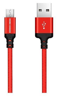 MORE CHOICE (4627151190211) K12m USB 2.1A для micro USB 1м Red Black Кабель