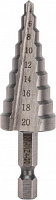 KRANZ (KR-12-6601) Сверло по металлу ступенчатое 4,0-20,0мм, 76мм, 62 HRC Сверло