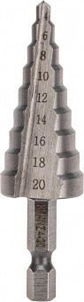 KRANZ (KR-12-6601) Сверло по металлу ступенчатое 4,0-20,0мм, 76мм, 62 HRC