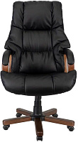 ЯРКРЕСЛА Кр83 МБ (мультиблок) ДЕРЕВО ЭКО1 (экокожа черная)/подлокотники с накладкой Кресло руководителя