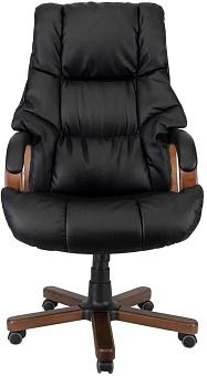 ЯРКРЕСЛА Кр83 МБ (мультиблок) ДЕРЕВО ЭКО1 (экокожа черная)/подлокотники с накладкой Кресло руководителя