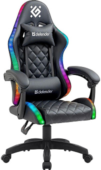 DEFENDER Игровое кресло Energy Черный,RGB,класс 4,PU Кресло