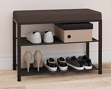 ЗМИ Банкетка Торонто 23S (TORONTO 23S banquet&shoes) цвет каркаса черный, цвет сиденья серый БТ23СЧС Банкетка