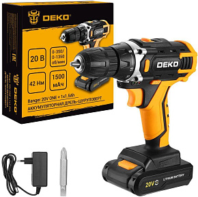 DEKO Banger 20V ONE +, 20В, 1x1.5Ач 083-1042 Аккумуляторная дрель-шуруповерт
