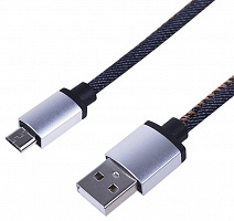 REXANT (18-4242) USB кабель microUSB, шнур в джинсовой оплетке REXANT Дата-кабель