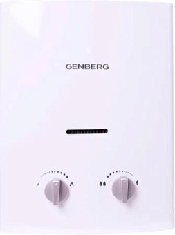 GENBERG 105.01 Бездымоходная 5 л. Белая Проточный газовый водонагреватель