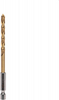 KRANZ (KR-91-5506) Сверло по металлу, 5мм, Р6М5, ТИТАН, шестигранный хвостовик (1 шт. в упаковке) DIN 338 Сверло