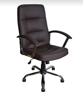 ЯРКРЕСЛА Кр36 ТГ ХРОМ ЭКО3 (экокожа шоколад) Кресло компьютерное