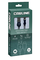 CARLINE CAB1121 USB-Type C 2.1А 1 метр тканевая оплетка Кабель