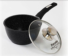 МЕЧТА 81802 Гранит black 1,2л несъемная ручка стеклянная крышка Ковш