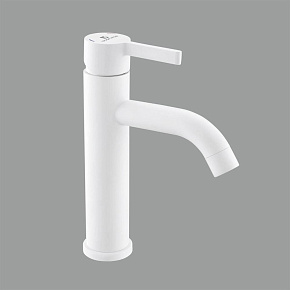GOTA ROCIO G016085-GOTA Black&White Смеситель д/умывальника шар. белый нерж. d35 Смеситель
