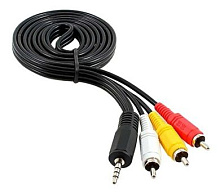 EXPLOYD EX-K-1404 Кабель AUX Jack 3.5 mm (M) - 3xRCA 1.5M чёрный Аудиокабель