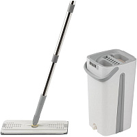 РЫЖИЙ КОТ Швабра для пола Helper с насадкой из микрофибры и ведром с механизмом отжима (109965) Швабра