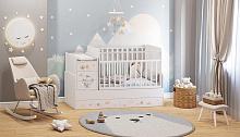 ФЕЯ Кровать детская Фея 1100 Слоник белый (2 кор.) Мебель для новорожденных ФЕЯ Кровать детская 1100 Слоник, белый (2 кор.)