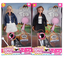 NO NAME Кукла в наборе с аксессуарами (29 см) "Сабрина с собакой" (микс: 2 вида) (в коробке) 8428d ПП-00177511 Игрушка