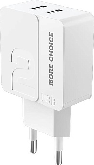 MORE CHOICE (4627151191829) NC46m СЗУ 2USB 2.4A для micro USB- 1м White СЗУ