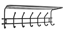 ИСТОК Вешалка настенная с полкой "Комфорт 7" 7 кр. арт.ВНК72 (2 шт/уп), цв.чёрный Вешалка настенная
