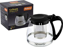MALLONY Чайник заварочный DECOTTO-750, объем: 750 мл, с пластик ручкой, фильтр из нерж стали, цвет: чёрный (910132) Чайники заварочные