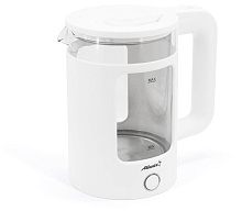 ATLANTA ATH-2474 (1,8л. стекло/пластик) белый Чайник стеклянный электрический