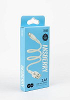 AKSBERRY (6972969383248) X155 для Type-C 1м 2.4A белый Кабель