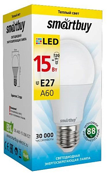 SMARTBUY (SBL-A60-15-30K-E27) 15W/3000/E27 Лампа светодиодная