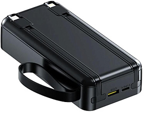 AKSBERRY (6900290870014) E201 Lines PD22.5W with cabels 20000 mAh (черный) Повербанк