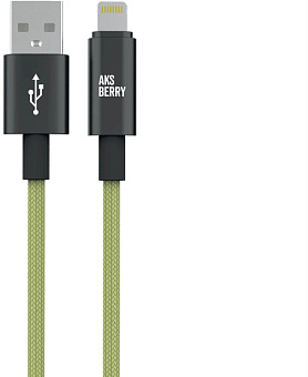 AKSBERRY (6900293270019) X163 Nylon silk USB-A – Lightning, салатовый Кабель